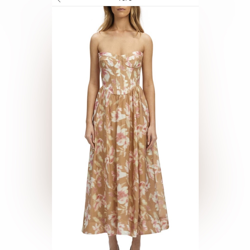 Bardot floral strapless dress size 6